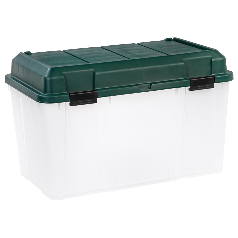 IRIS 138 Qt. Hinged Lid Utility Tote in Clear (3Pack)296026 The