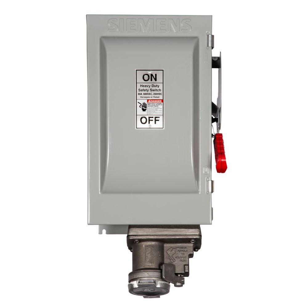 UPC 783643436008 product image for Siemens Heavy Duty 60 Amp 600-Volt 3-Pole Type 12 Non-Fusible Safety Switch with | upcitemdb.com