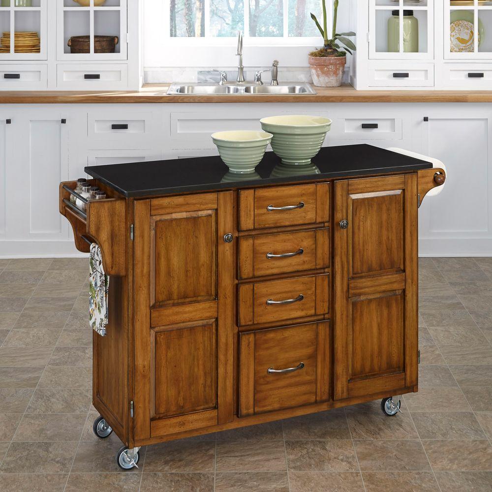 Home Styles Solid Wood Top Kitchen Cart Natural Finish Home Styles Solid Wood Top Kitchen Cart Natural Finish