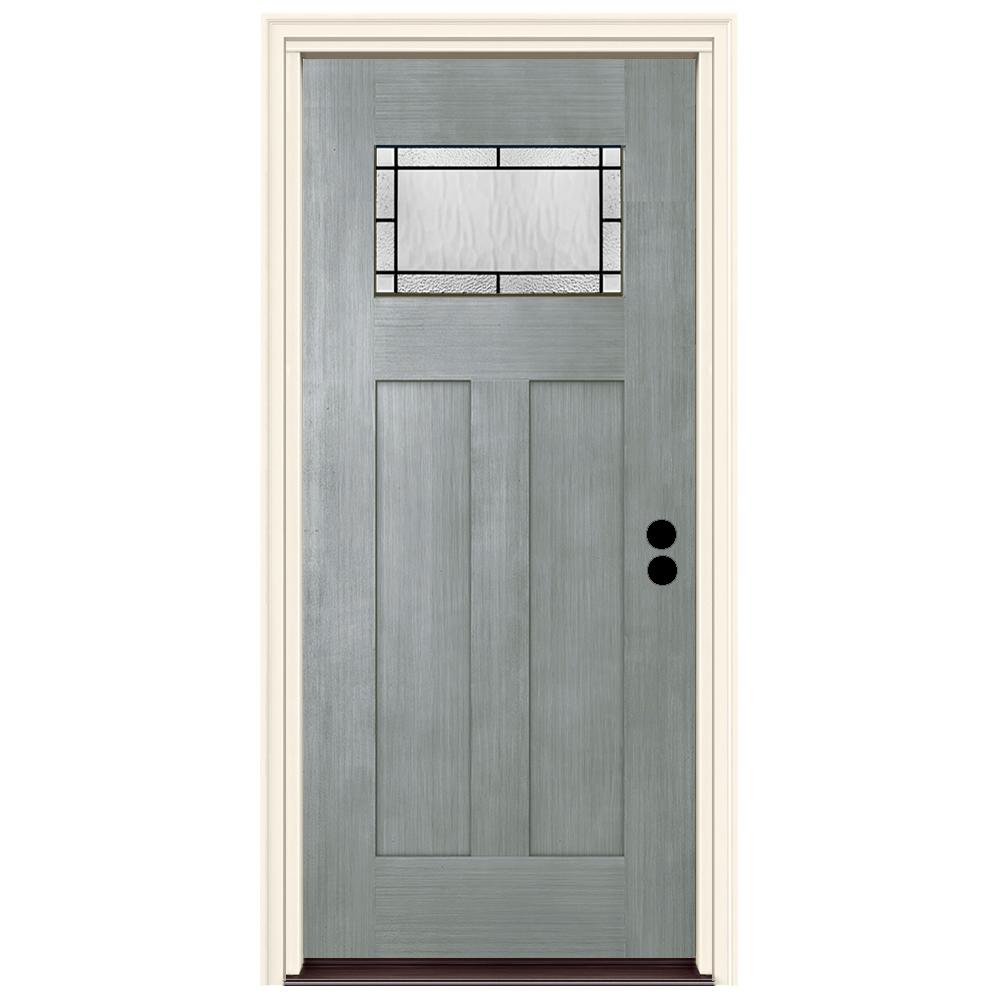 Jeld Wen 36 In X 80 In Left Hand 1 Lite Craftsman Wendover Stone