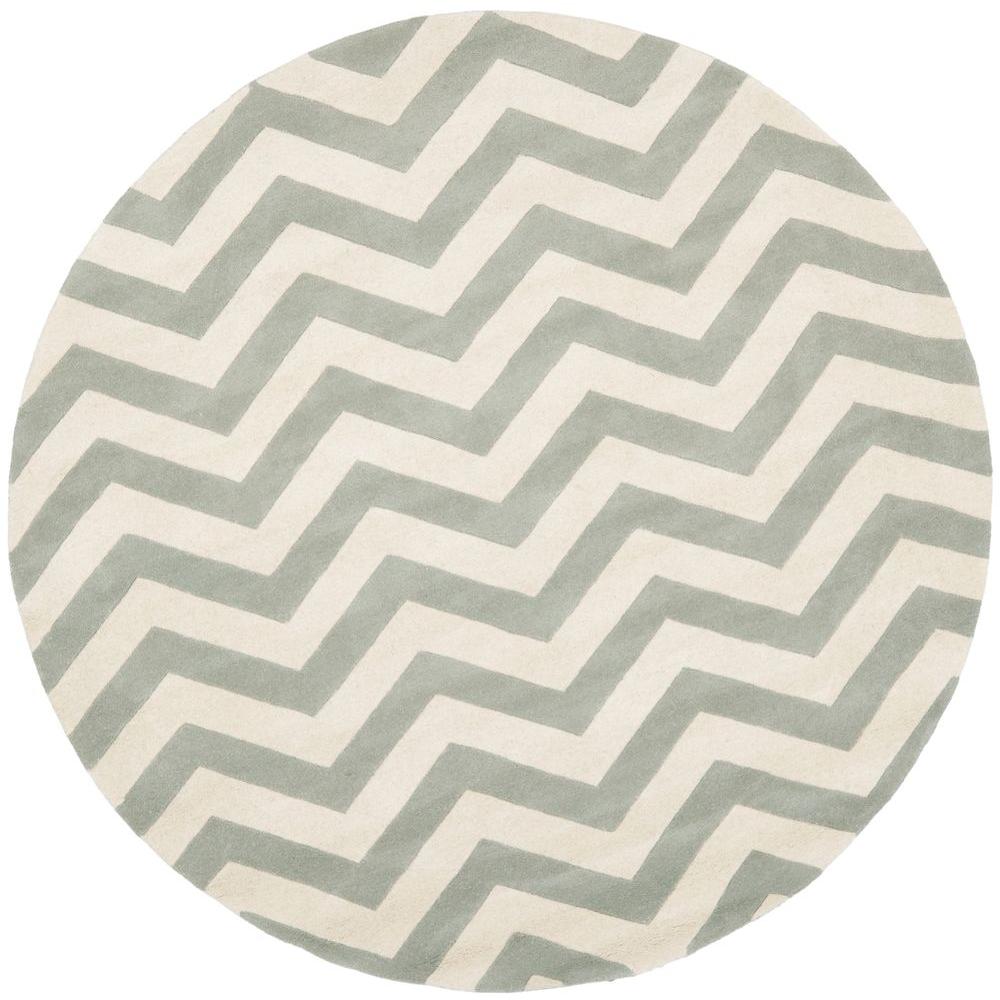 Safavieh Ham Grey Ivory 5 Ft X Round Area Rug Cht715e 5r Safavieh Ham Grey Ivory 5 Ft X Round Area Rug