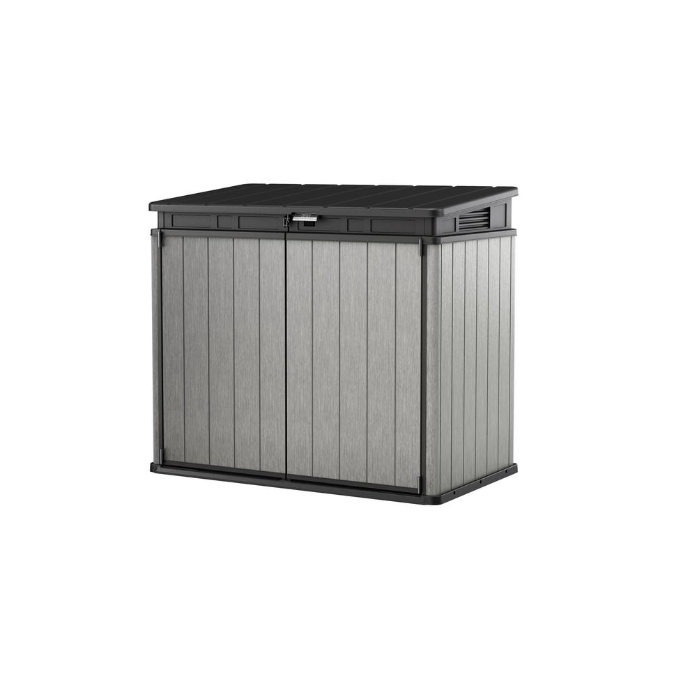 Keter Elite Store 4 58 Ft X 2 67 Ft X 4 08 Ft Resin Horizontal Storage Shed 237831 The Home Depot