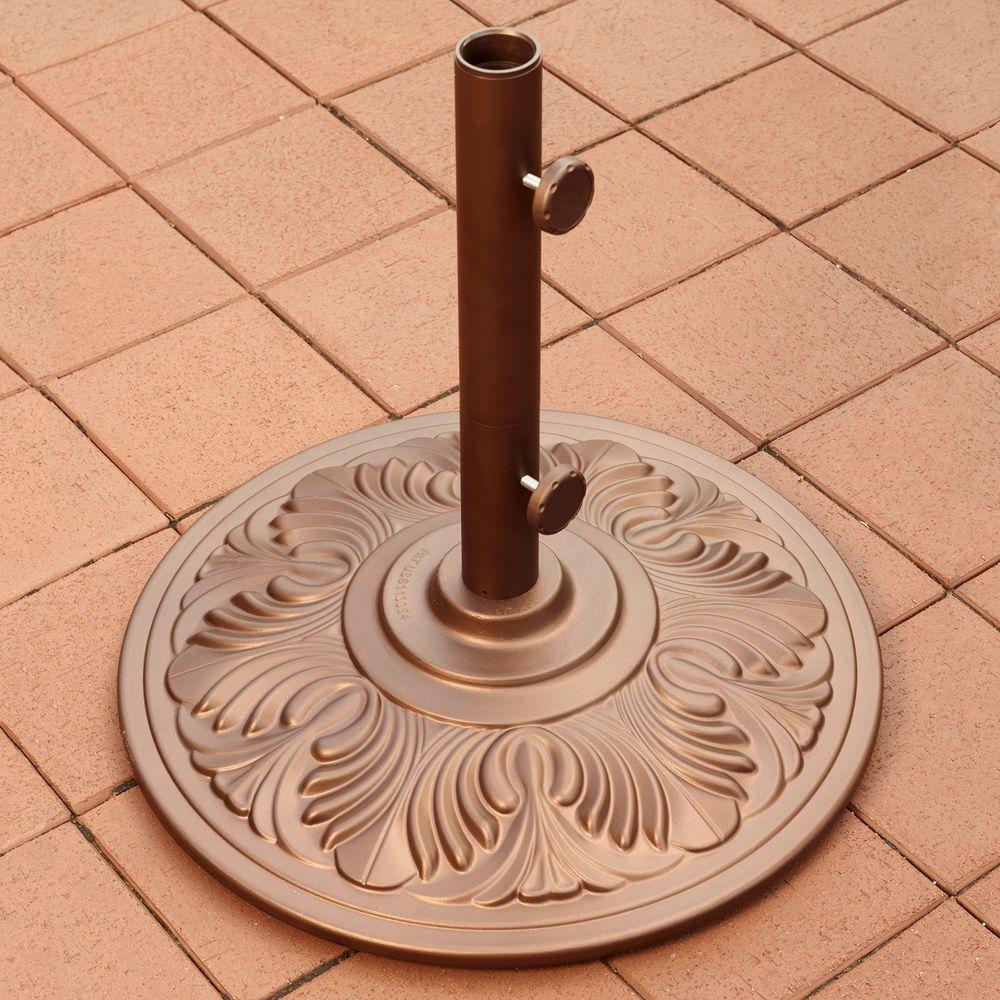 Island Umbrella 50 Lb Art Deco Aluminum Patio Base In Art Deco Aluminum Patio Umbrella Base In Bronze