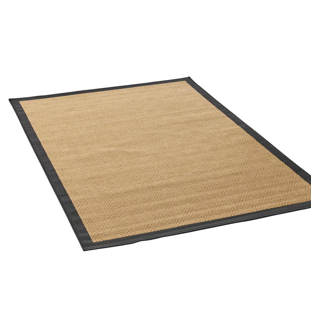 Noble House Pinchas Beige And Black 5 Ft X 8 Border Indoor Area Rug