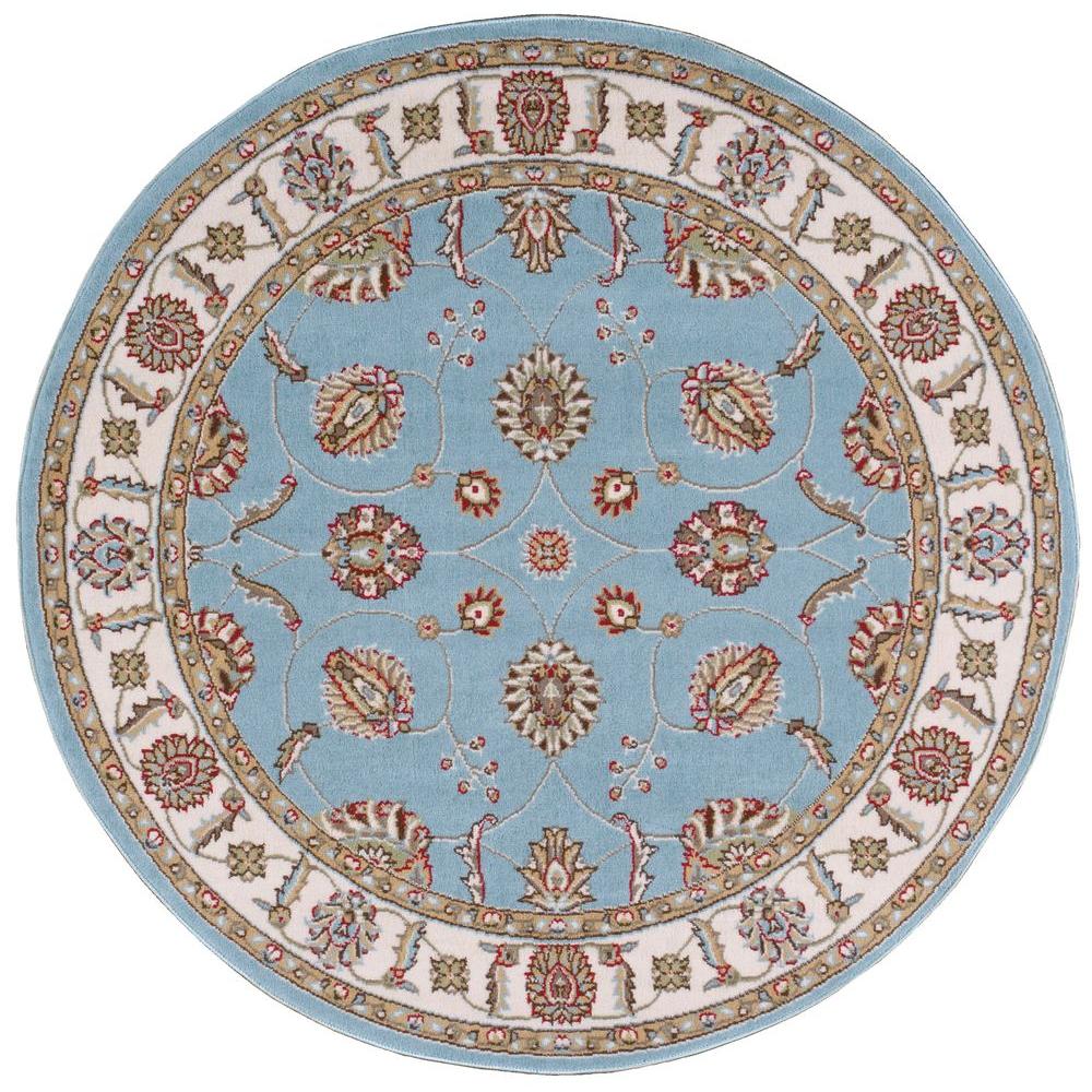 Nourison Modesto Vines Blue 5 ft. 3 in. Round Area Rug184122 The Home Depot