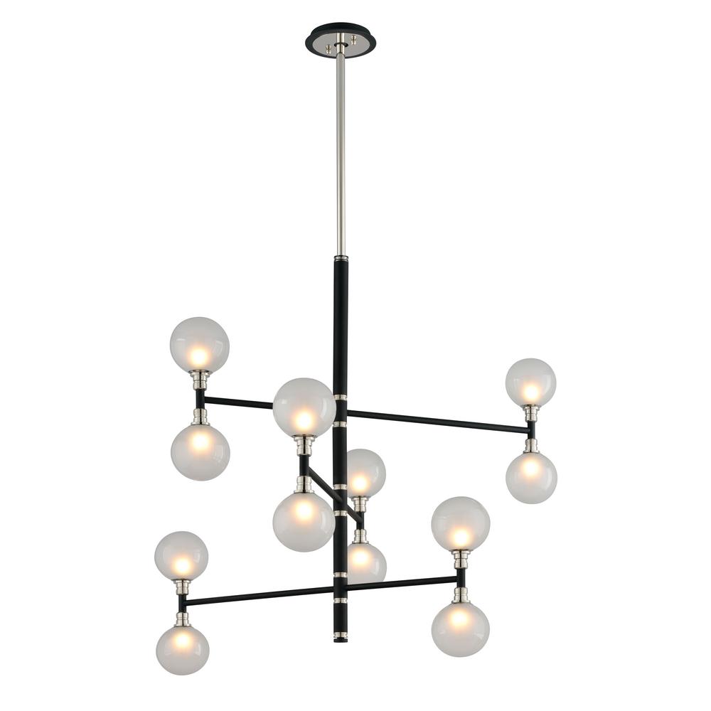Troy Lighting Andromeda 12 Light Carbide Black And Polished Nickel Troy Lighting Andromeda 12 Light Carbide Black And Polished Nickel Pendant