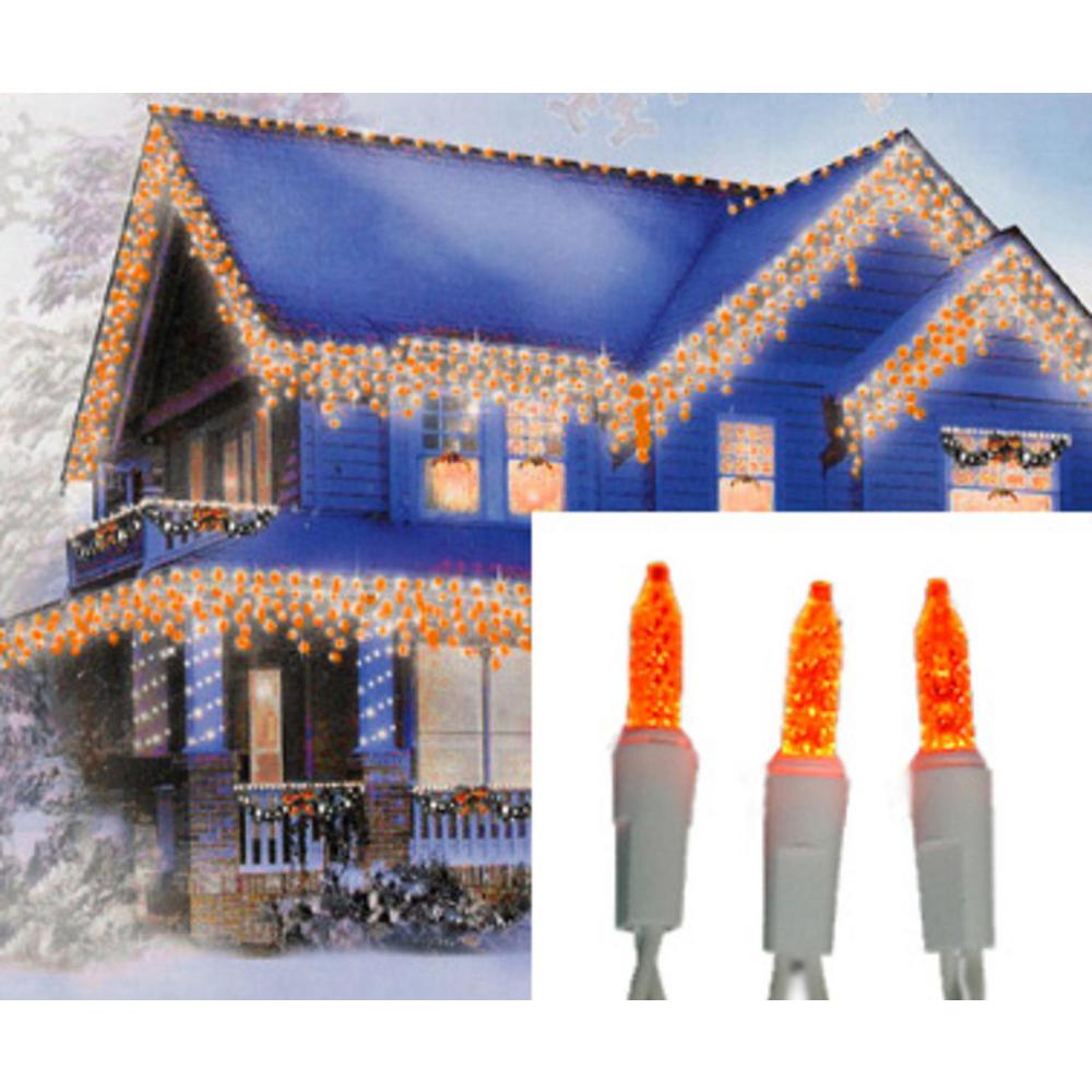 Sienna Set Of 70 Orange Gold Led M5 Icicle Christmas Lights Led M5 Icicle Christmas Lights