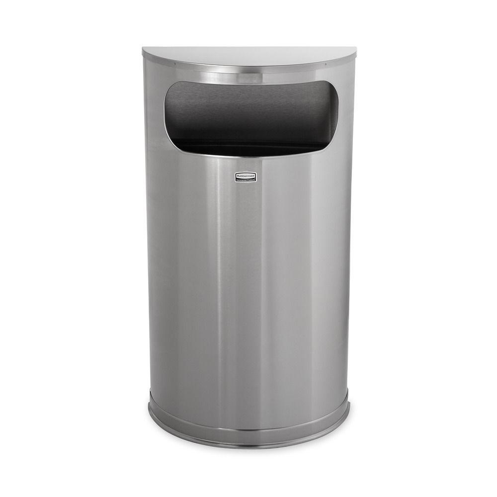 Rubbermaid Commercial Products 9 Gal. Satin Stainless Steel Half-Round Open Side... by Rubbermaid Commercial Products