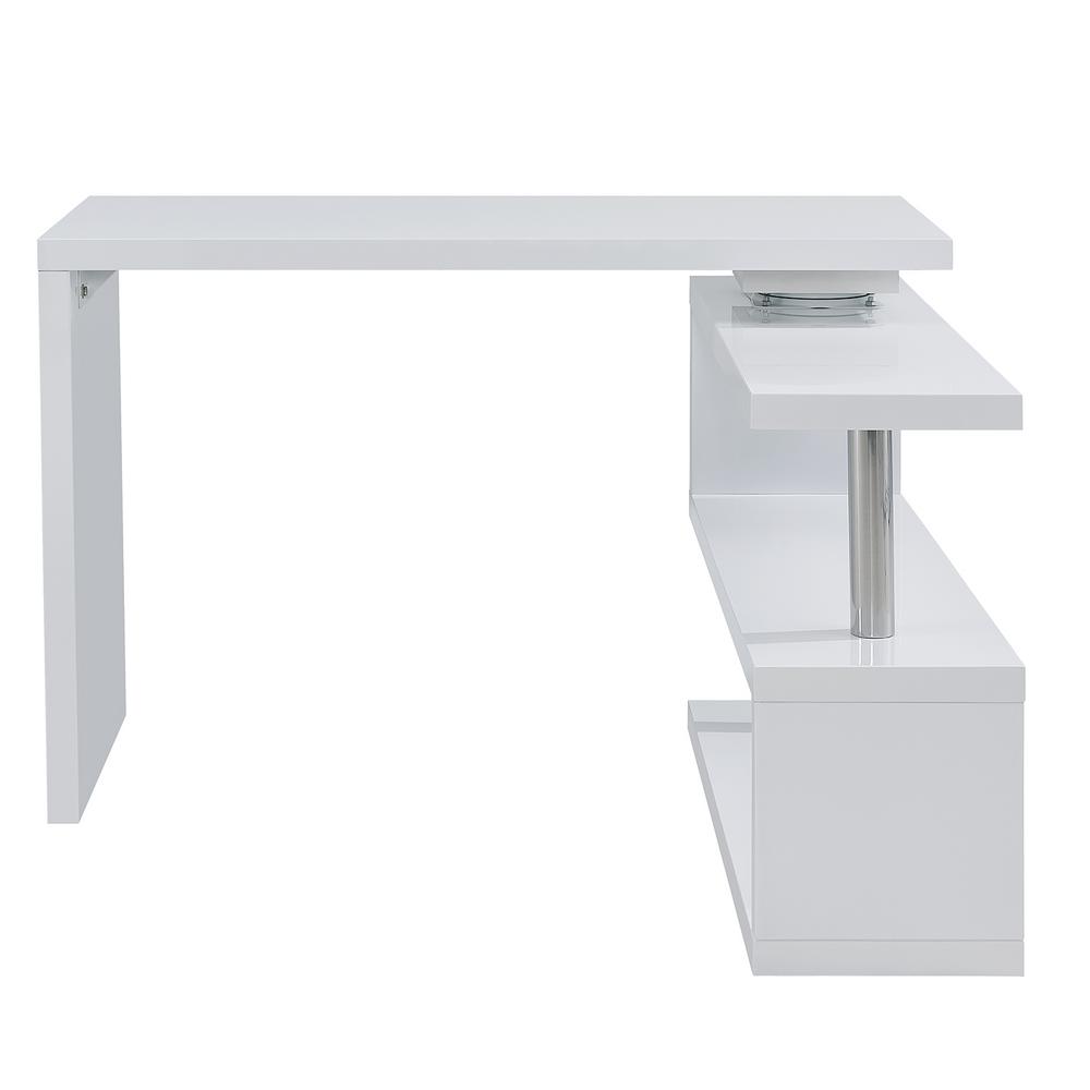 Southern Enterprises Camilla White Multifunctional Corner L Desk