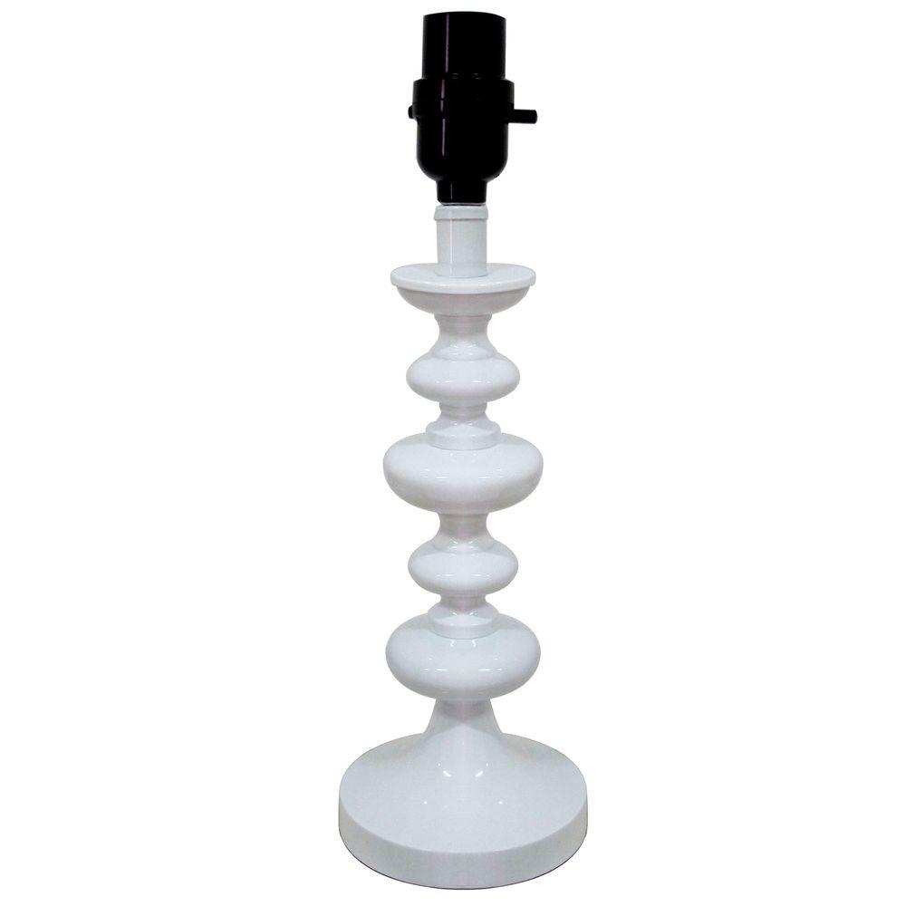 Hampton Bay Bolton 25 75 In Brushed Nickel Table Lamp With White Mix Match 13 75 White Round Accent Lamp