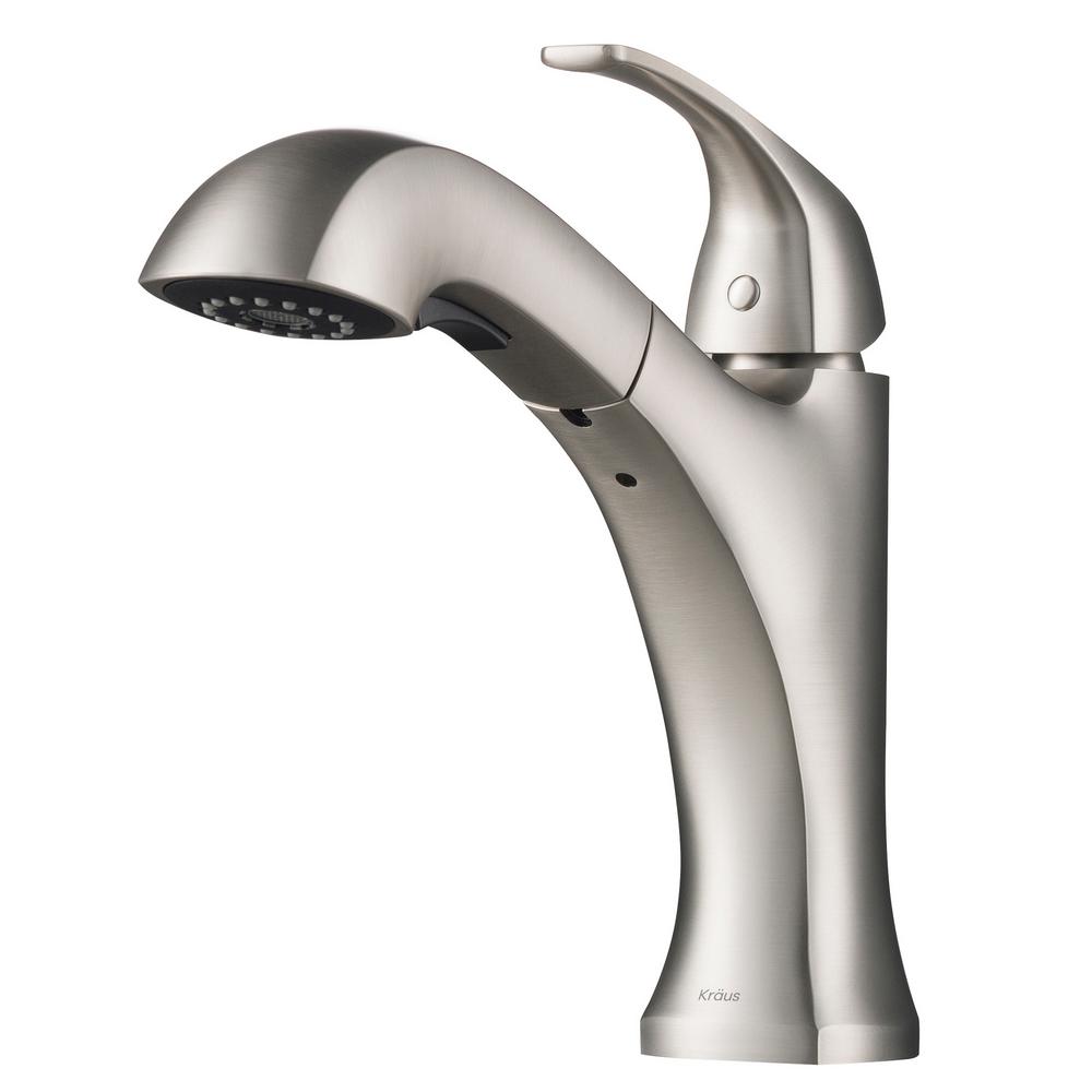 Kraus Spot Free Oren Single Handle Pull Out Sprayer Kitchen Faucet