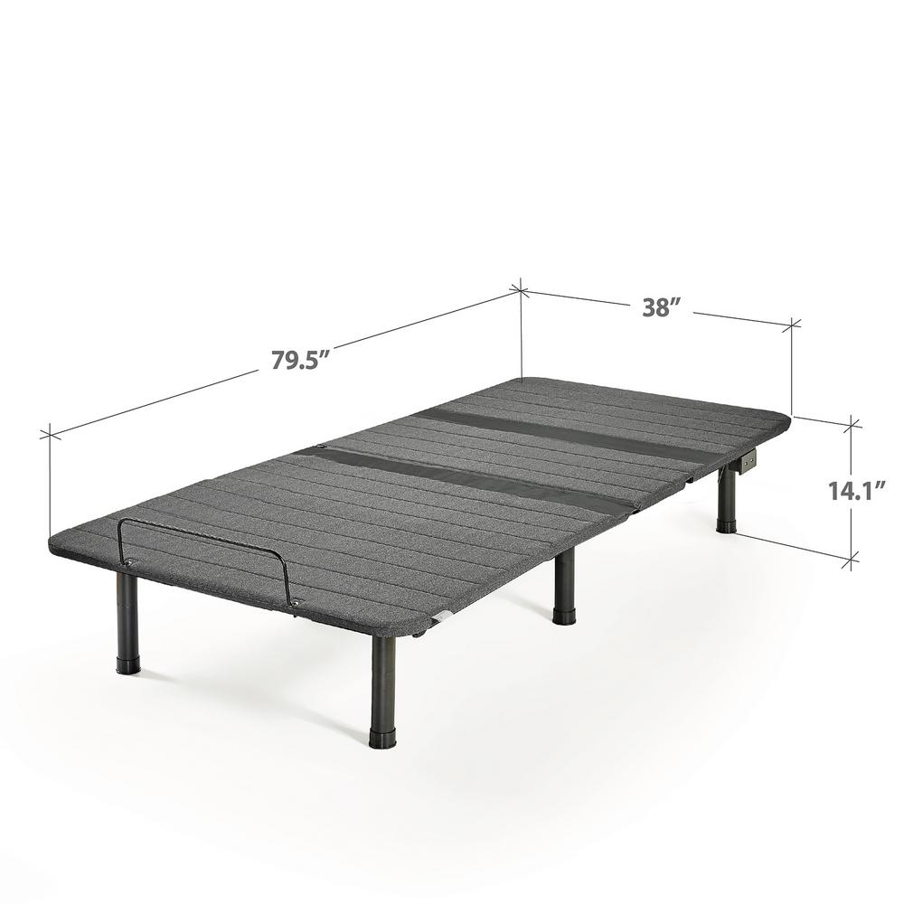 Zinus Black Twin XL Adjustable Bed Base with Customizable Leg 