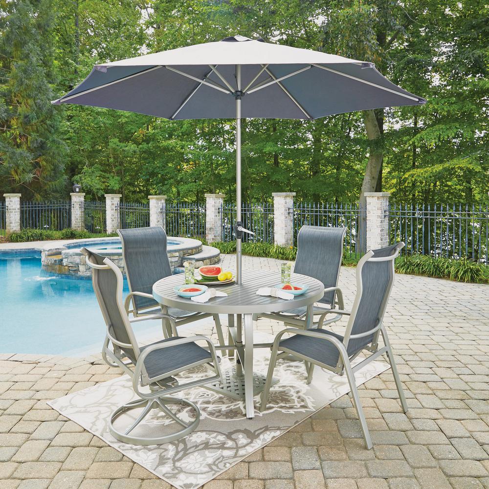 Seats 4 People Umbrella Included Patio Dining Sets Patio Dining Furniture The Home Depot