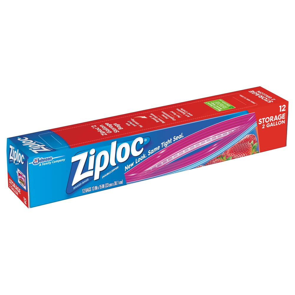 Ziploc 13 In 2 Gal Plastic Storage Bag 12 9 Pack