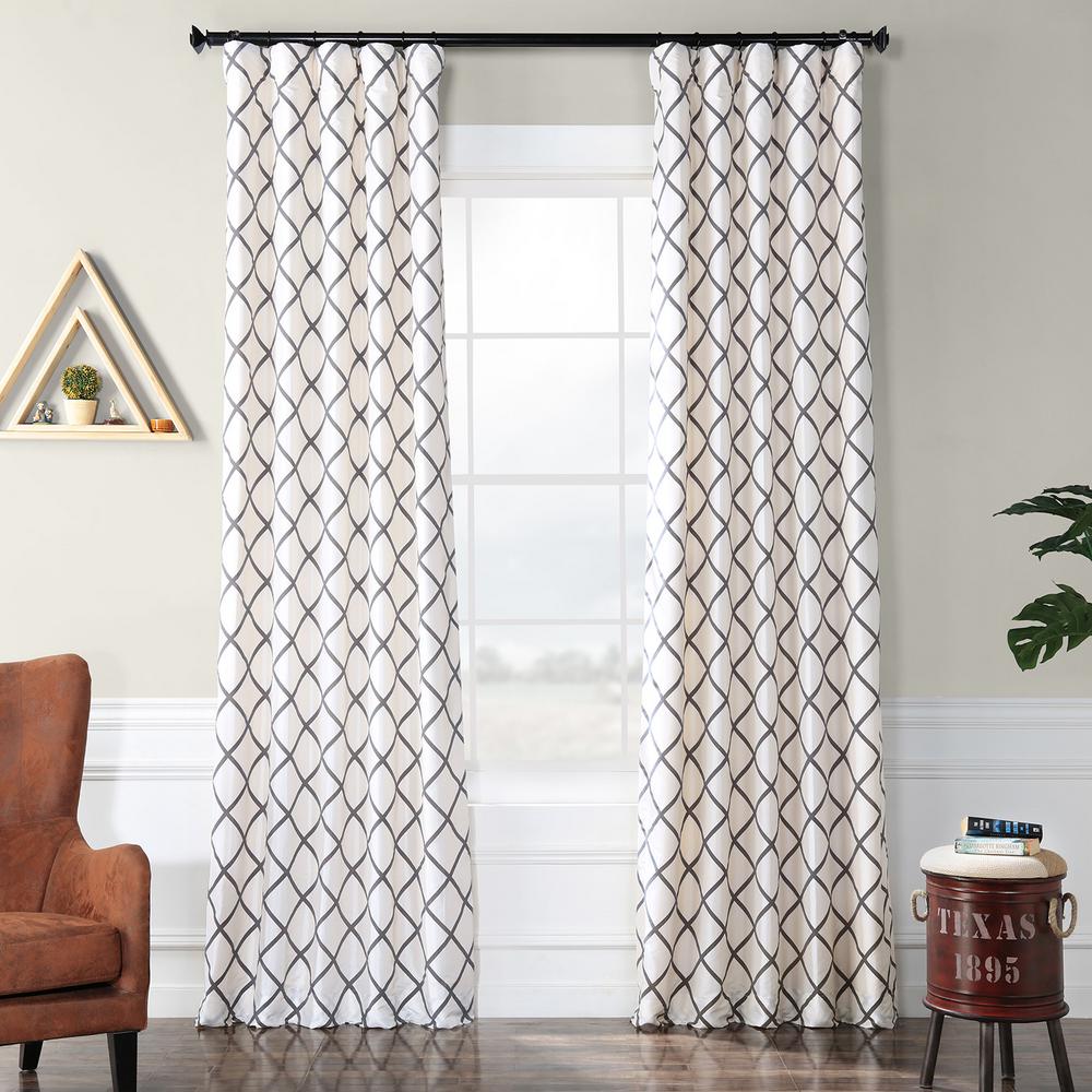 Garden Curtains Exclusive Fabrics Filigree Silver Pewter Flocked