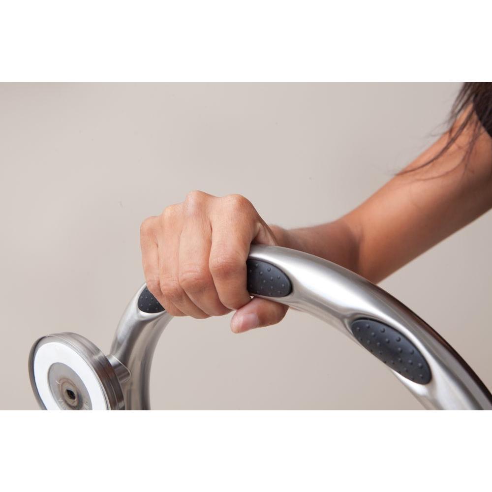 Toilet Paper Holder Grab Bar Combo Brushed Nickel Grips Wall Mounted 11