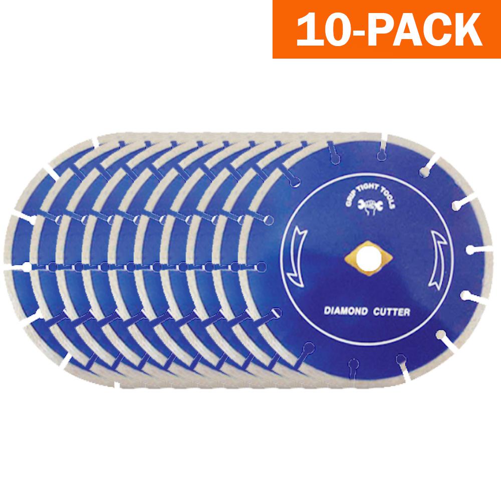 Grip Tight Tools 7 In Premium Segmented Cut Diamond Blade For Cutting Granite Marble Concrete Stone Brick And Masonry 10 Pack B1521 10 The Home Depot