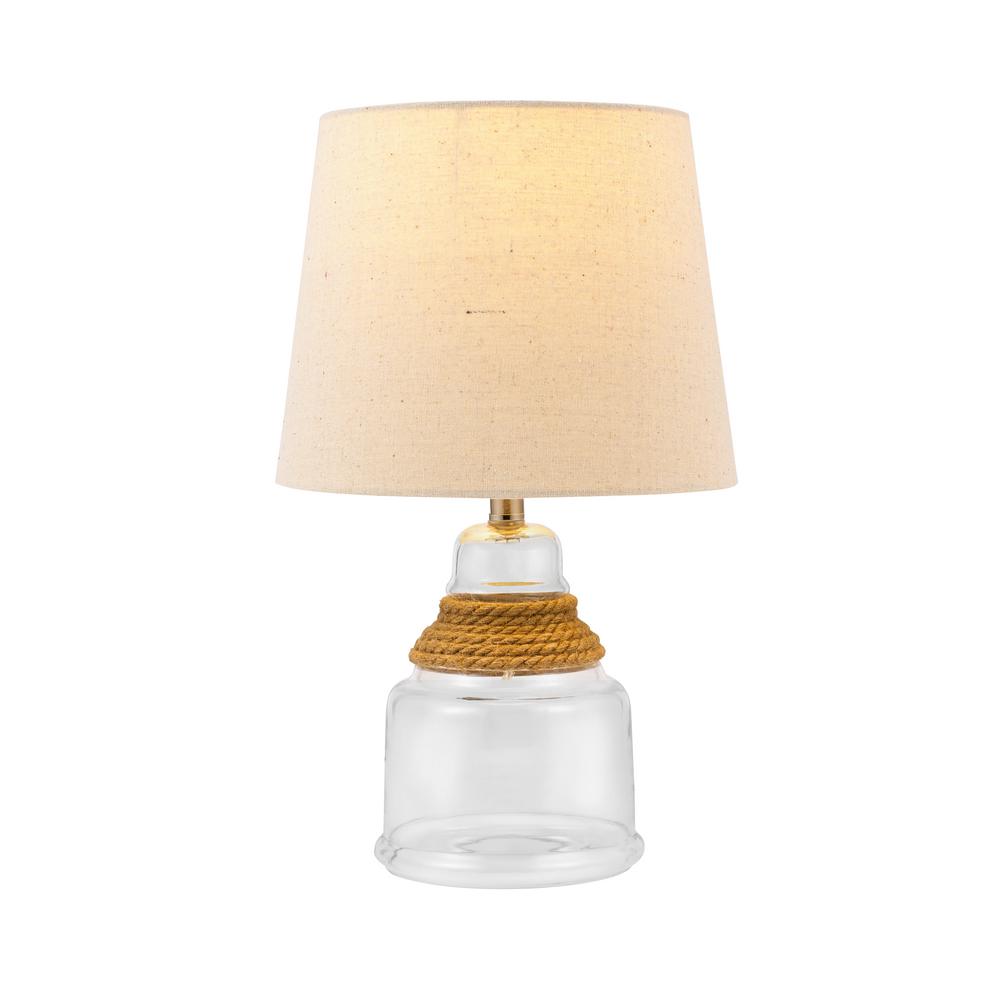 Catalina Lighting 16 25 In Clear Gl Rope Accent Lamp With Linen Shade And Led Bulb Included Catalina Lighting 16 25 In Clear Gl Rope Accent Lamp With Linen Shade And Led Bulb Included