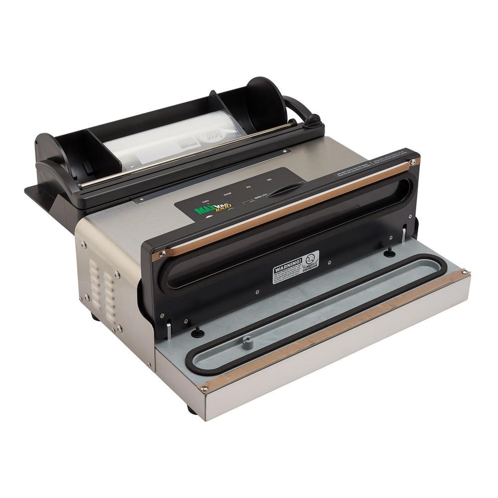 LEM MaxVac 1000 Stainless Steel Food Vacuum Sealer with Bag Holder and