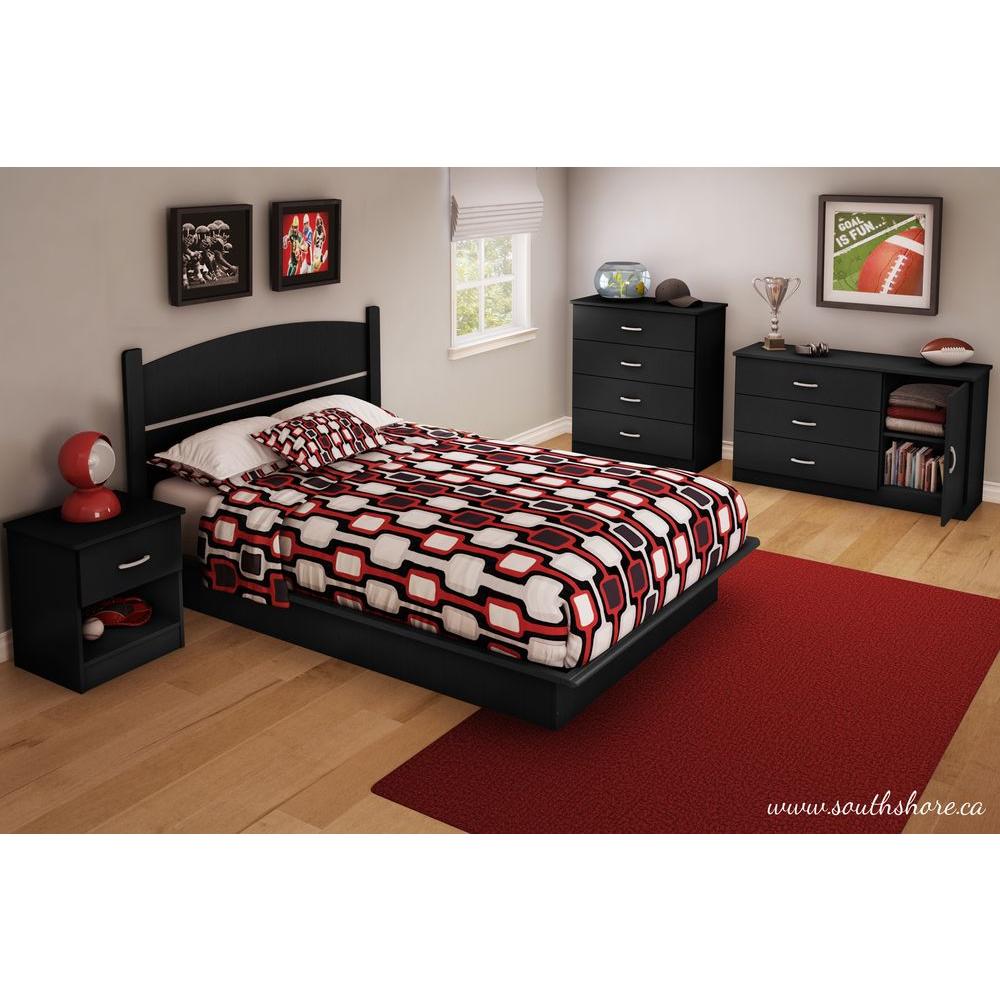 South S Libra 3 Drawer Pure Black Dresser 3070028 The Home Depot South S Libra 3 Drawer Pure Black Dresser