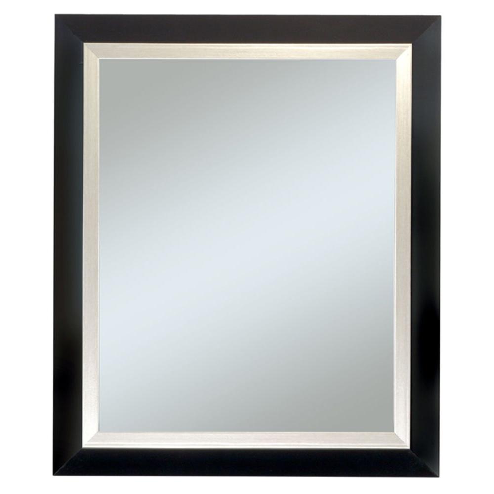Executive Black Frame with Silver Trim Wall Mirror4414 The Home Depot