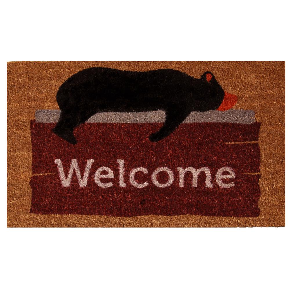 Home More Lazy Bear Welcome Door Mat 17 In X 29 In 121271729