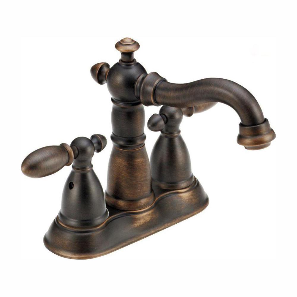 Delta Victorian 4 In Centerset 2 Handle Bathroom Faucet With Metal   Venetian Bronze Delta Centerset Bathroom Sink Faucets 2555 Rbmpu Dst 64 145 