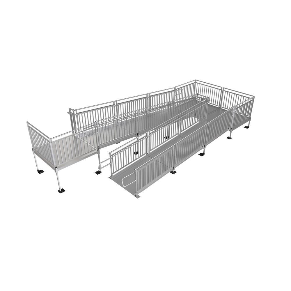 EZ-ACCESS PATHWAY HD 36 ft. Aluminum Code Compliant Modular Wheelchair Ramp System with Turnback For Sale