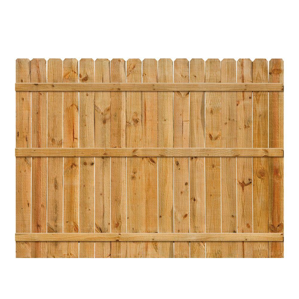8 ft. W Cedar Dog-Ear Fence Panel 