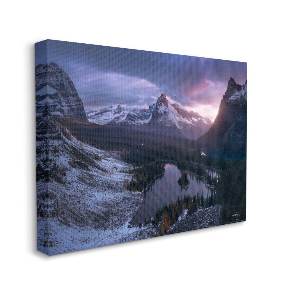 Stupell Industries Mountain Lake And Snow Epic Landscape Photograph By Enrico Fossati Canvas Abstract Wall Art 30 In X 24 In Aa 083 Cn 24x30 The Home Depot