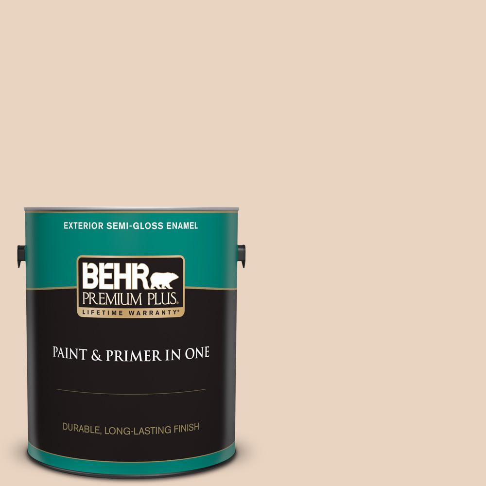 BEHR PREMIUM PLUS 1 gal. N2802 Writers Parchment SemiGloss Enamel