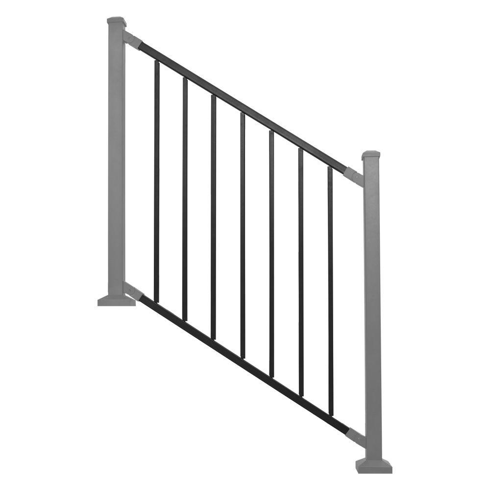 Railing Panel Black Metal Stair RDI (Common: 8 ft. x 32 in ...