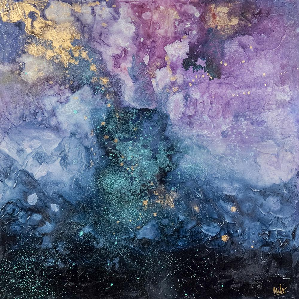 40 In X Galaxy By Elias Printed And Painted Canvas Wall Art
