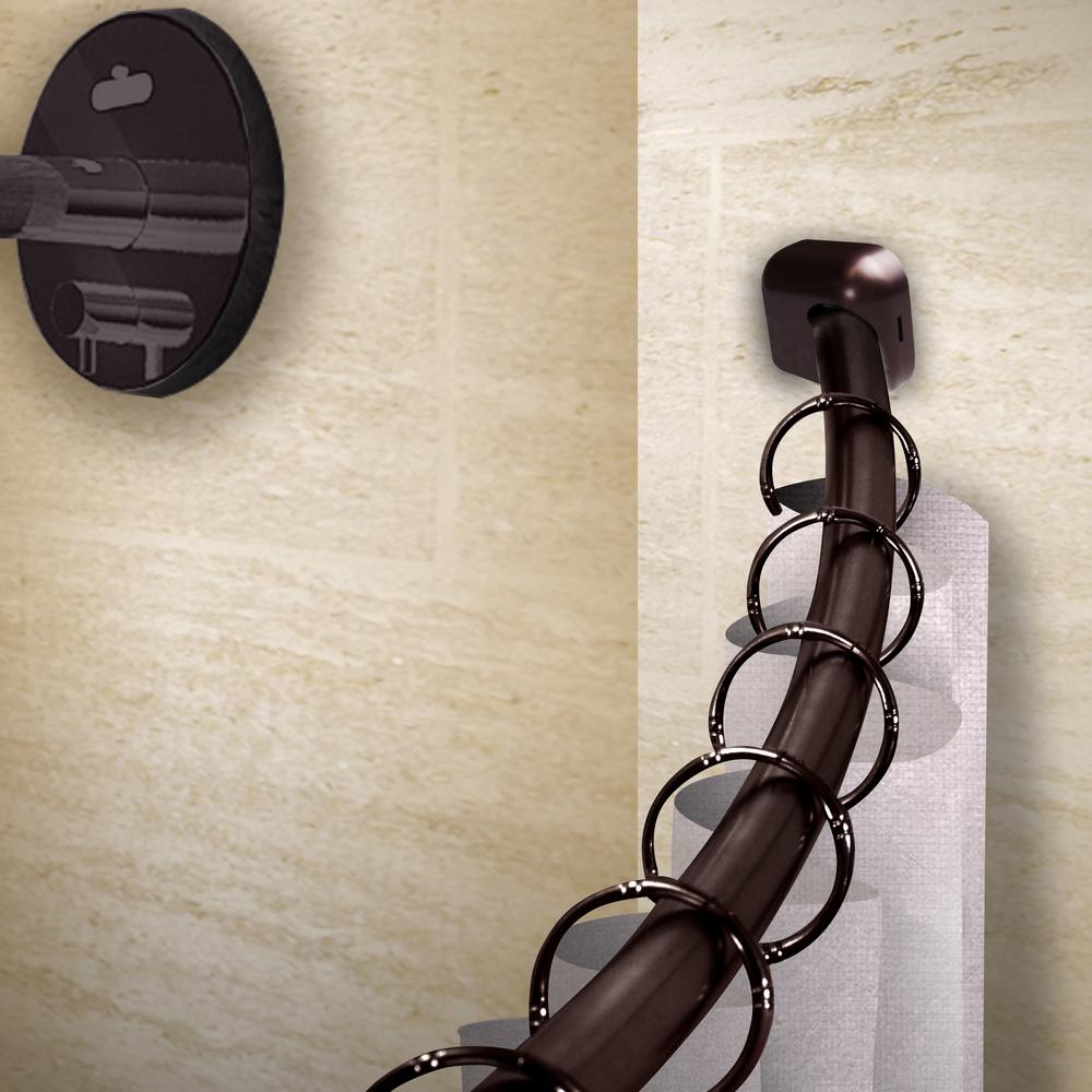 Bath Bliss Curved Wall Mounted Rod In Satin Nickel 5891 Sat The