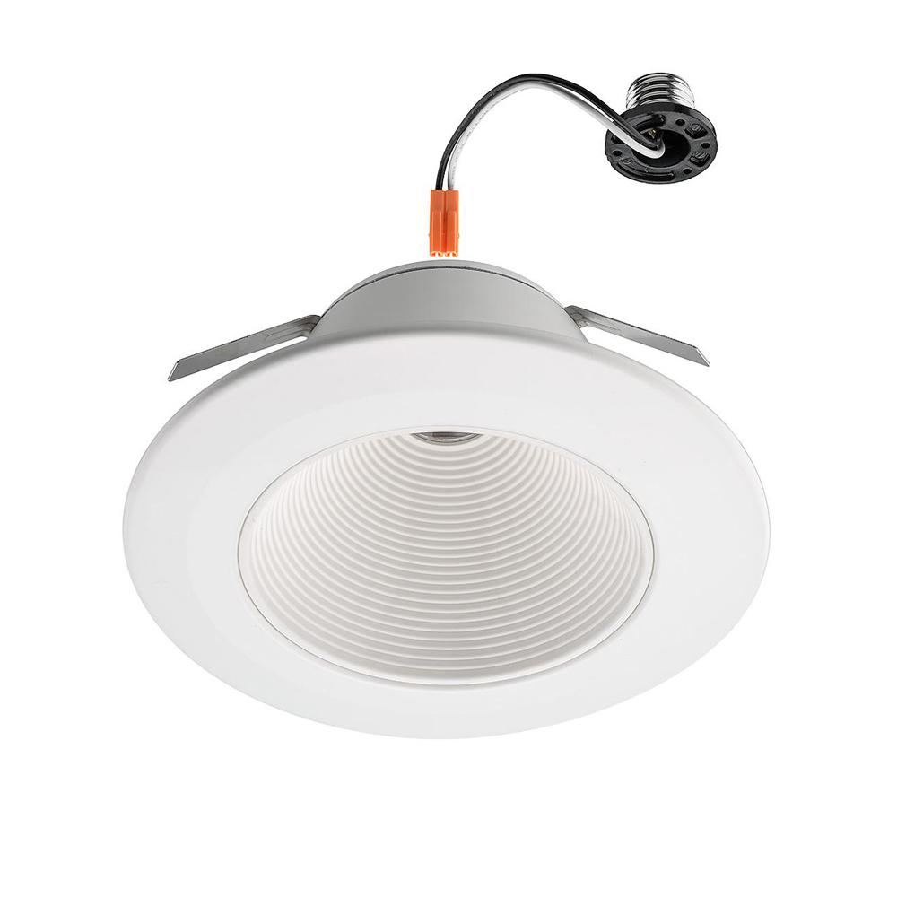 Commercial Electric 6 in. White Ultra Low Glare Integrated LED Mini Step Recessed Downlight Trim