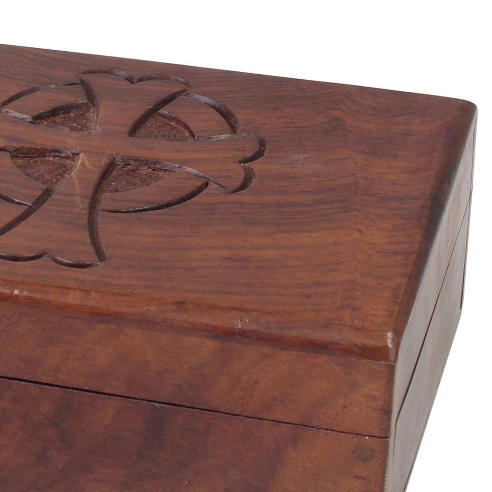 Stonebriar Collection 6 In X 2 In Natural Wooden Box With Hinged