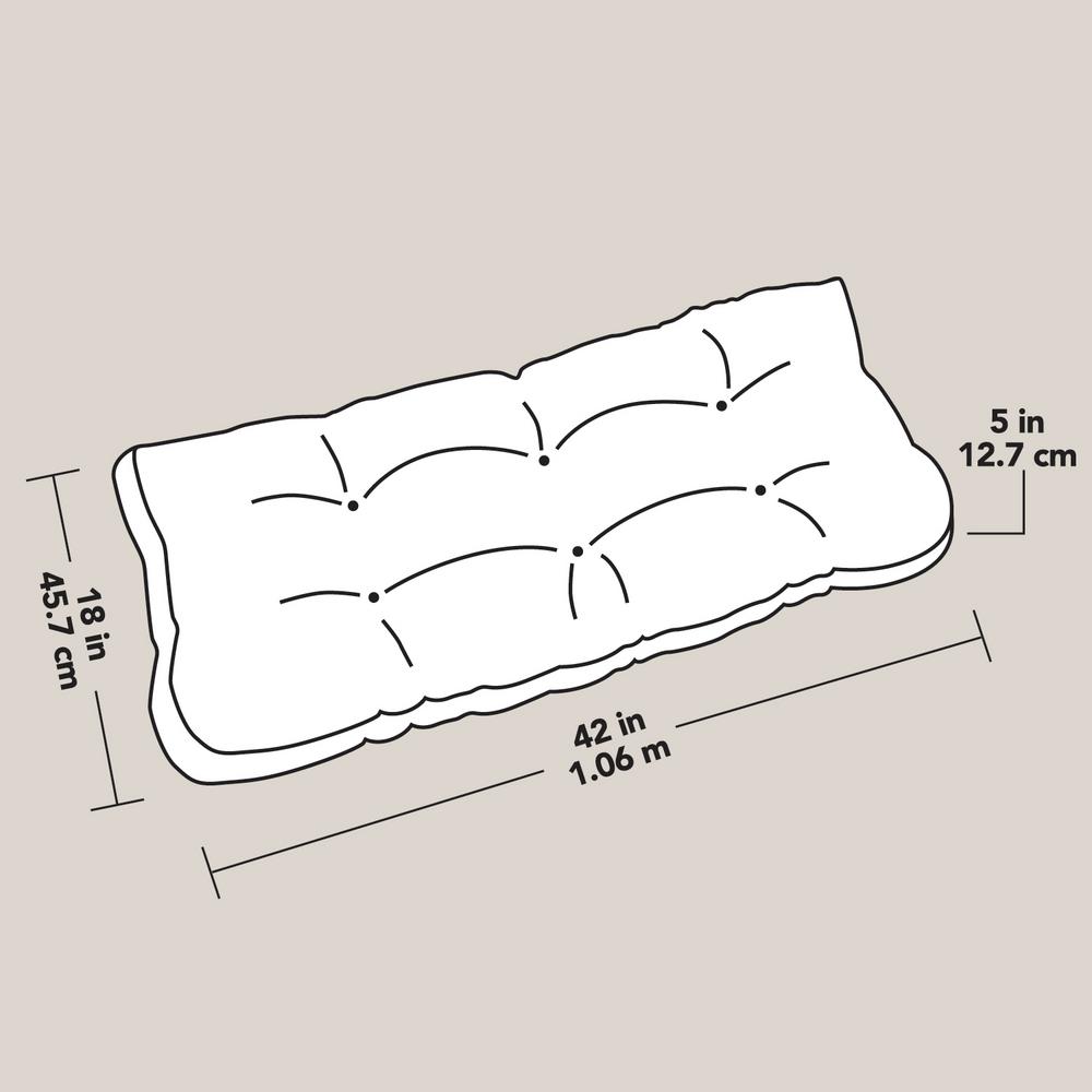 Hampton Bay Surplus Floral Rectangle Tufted Outoor Bench Cushion