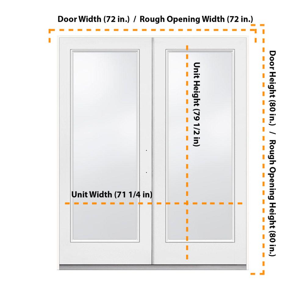 Jeld Wen 72 In X 80 In Primed Fiberglass Left Hand Outswing Full