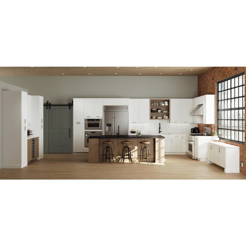 Hampton Bay Designer Series Melvern Assembled 36x42x12 In Wall Kitchen Cabinet With Glass Doors In White Wgd3642 Mlwh The Home Depot