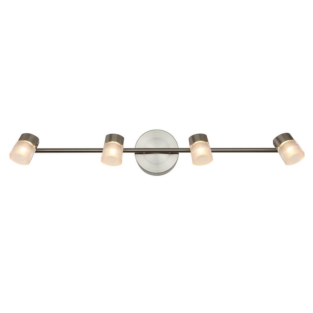 Hampton Bay 4Light Brushed Steel Wave Bar Track Lighting Fixture with