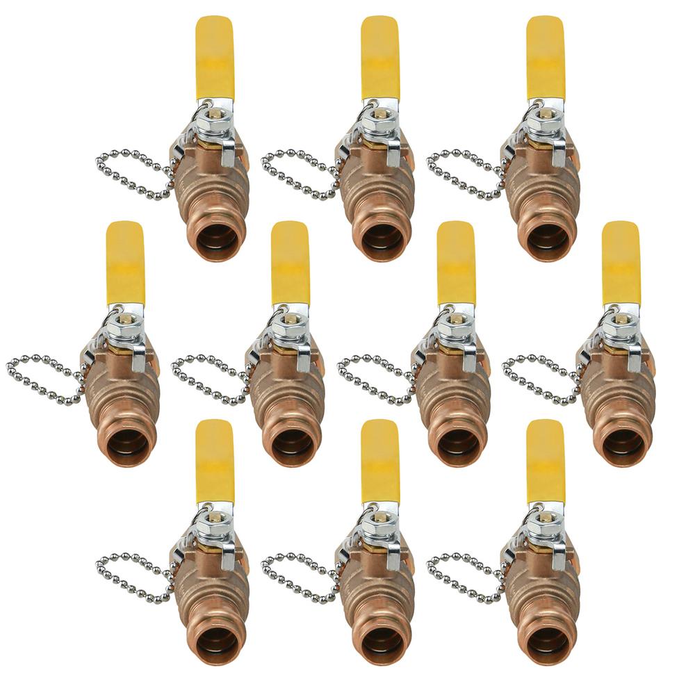 The Plumber's Choice Premium Brass Full Port Hose Ball Valve with Chain