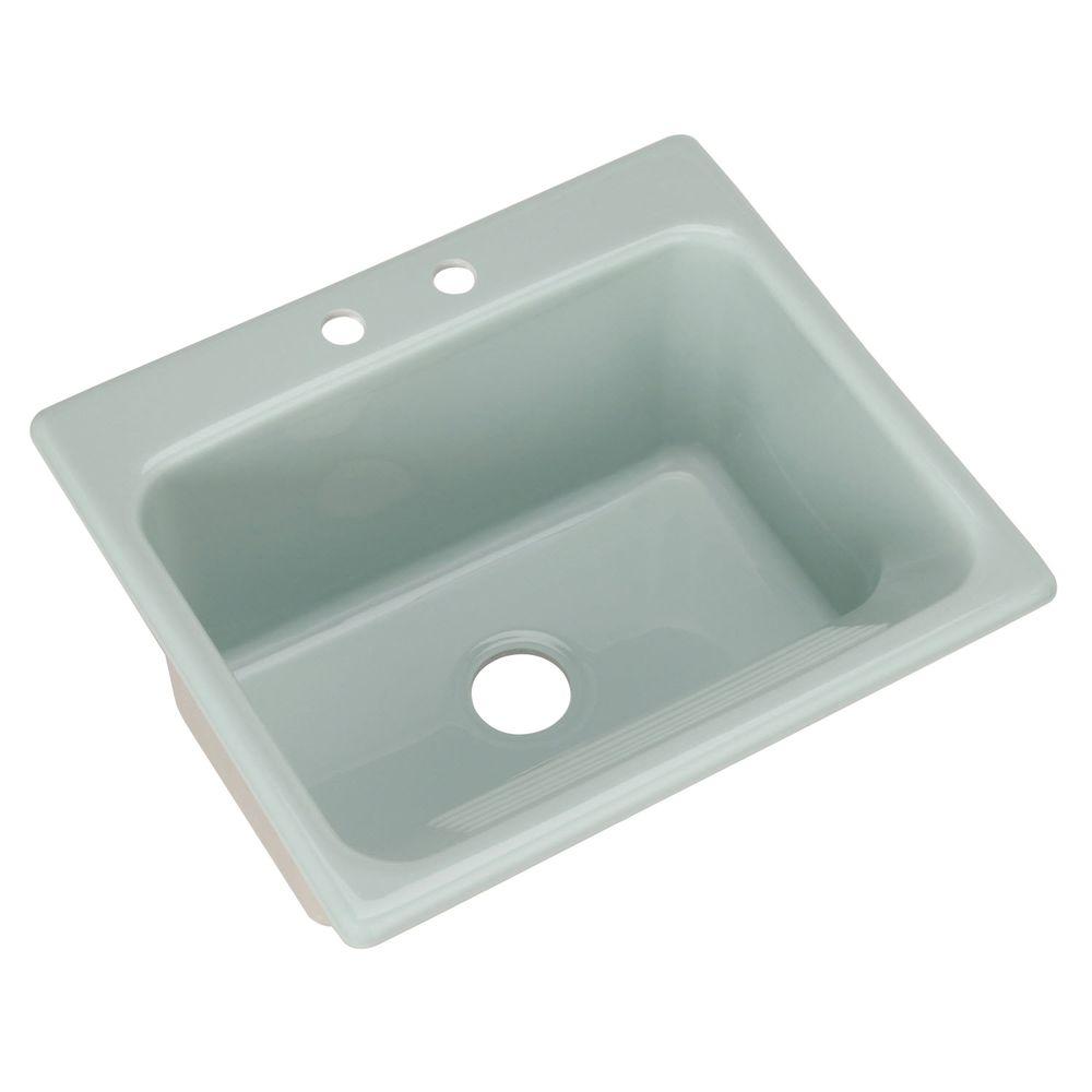 Thermocast Kensington DropIn Acrylic 25 in. 2Hole Single Bowl Utility
