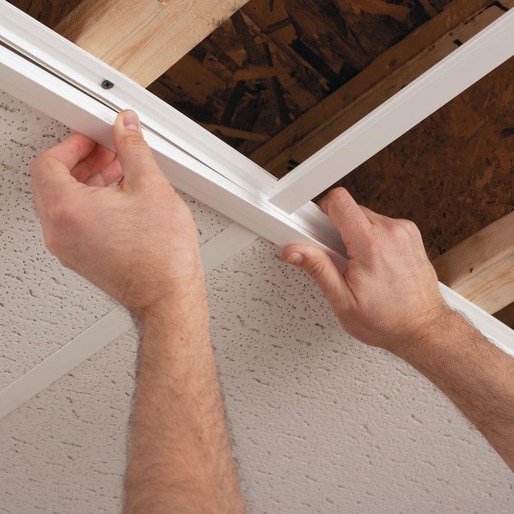 Ceilingmax 100 Sq Ft Ceiling Grid Kit Cross Hatch Silver 182 21