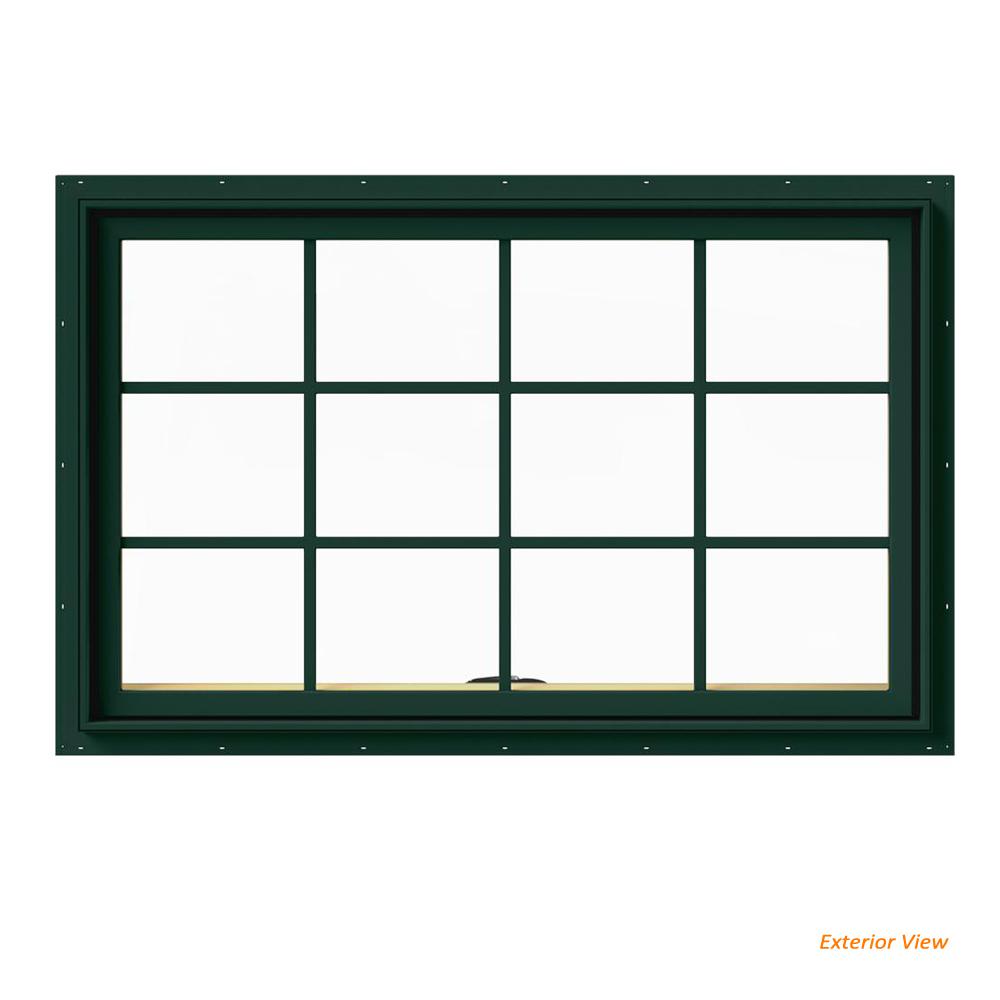 JELD WEN 48 In X 30 In W 2500 Series Green Painted Clad Wood