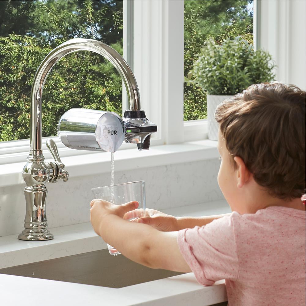 Pur Chrome Horizontal Faucet Mount System Pfm400h The Home Depot