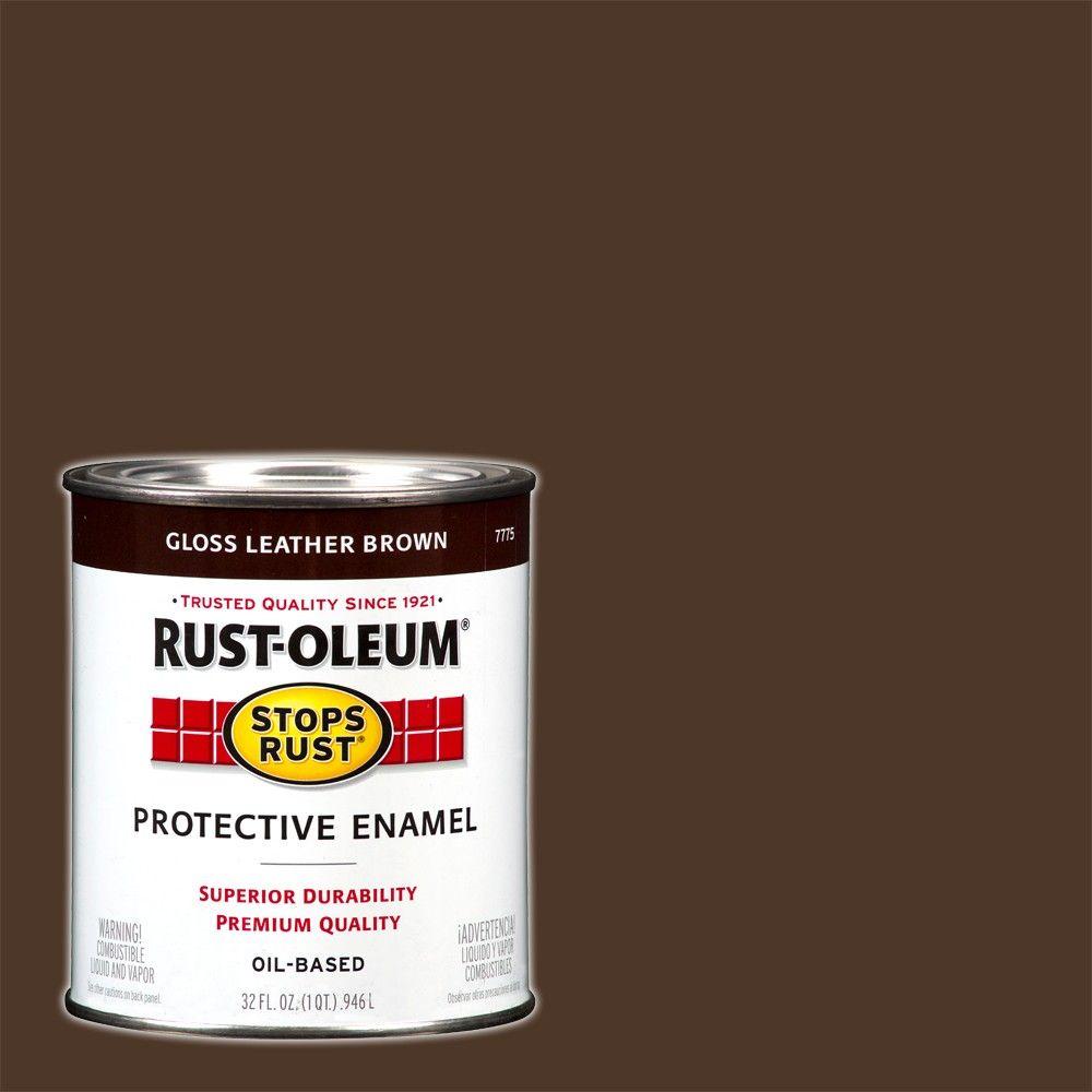Leather Brown Paint The Home Depot Protective Enamel Gloss Leather Brown Interior Exterior Paint 2 Pack