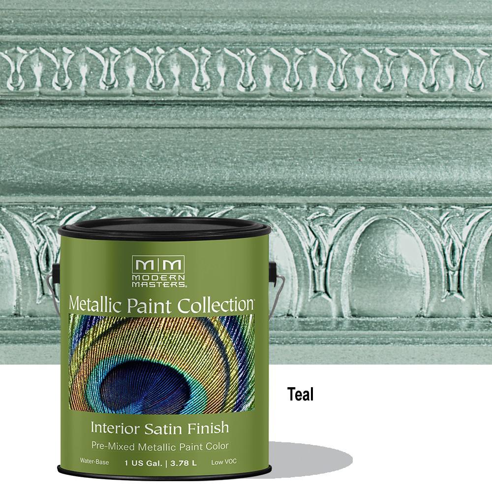 Teal Metallic Faux Finish Wall Paint Interior Paint The Home Depot
