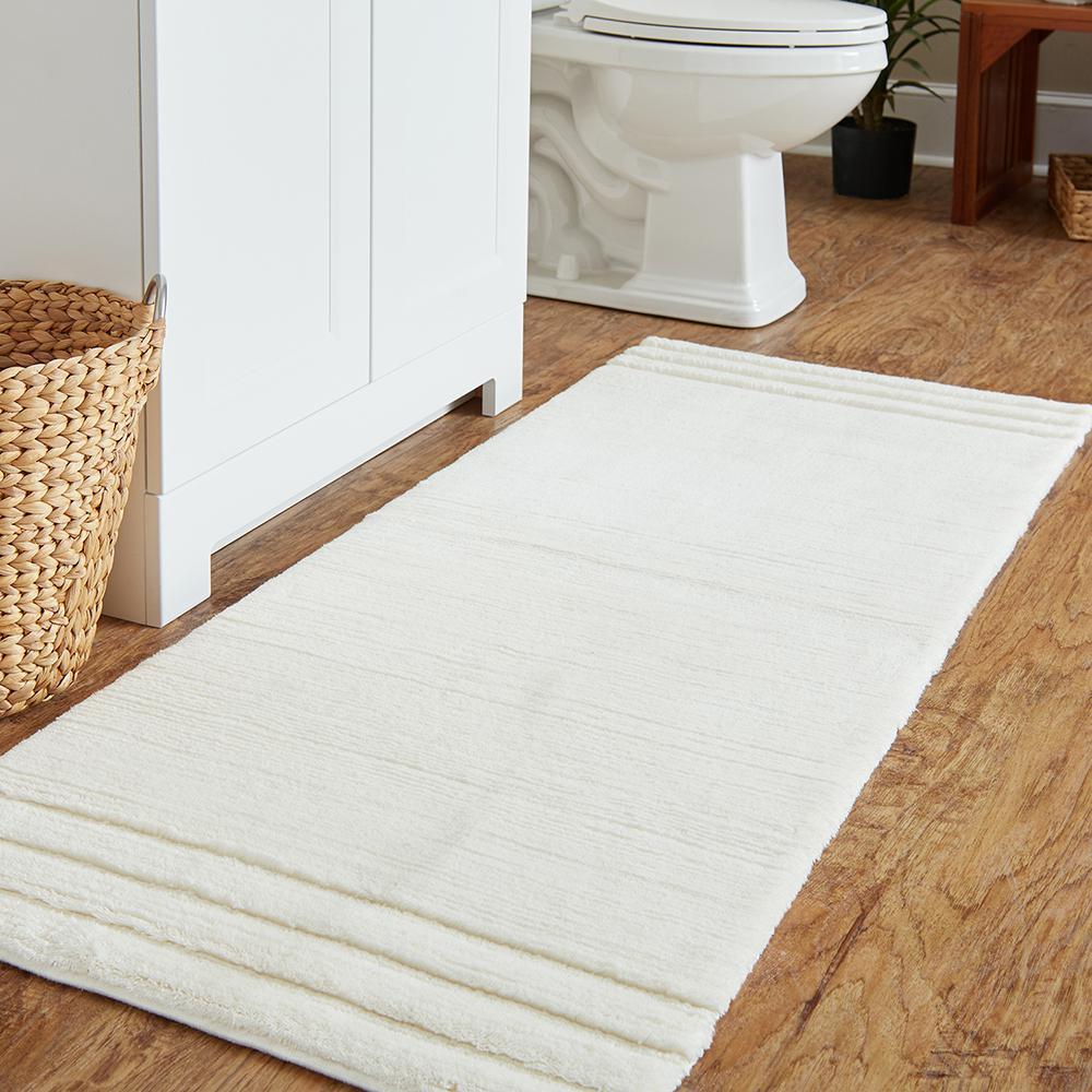 Mohawk Home Empress 24 In X 60 In Cotton Runner Bath Rug In Parchment 079339 The Home Depot