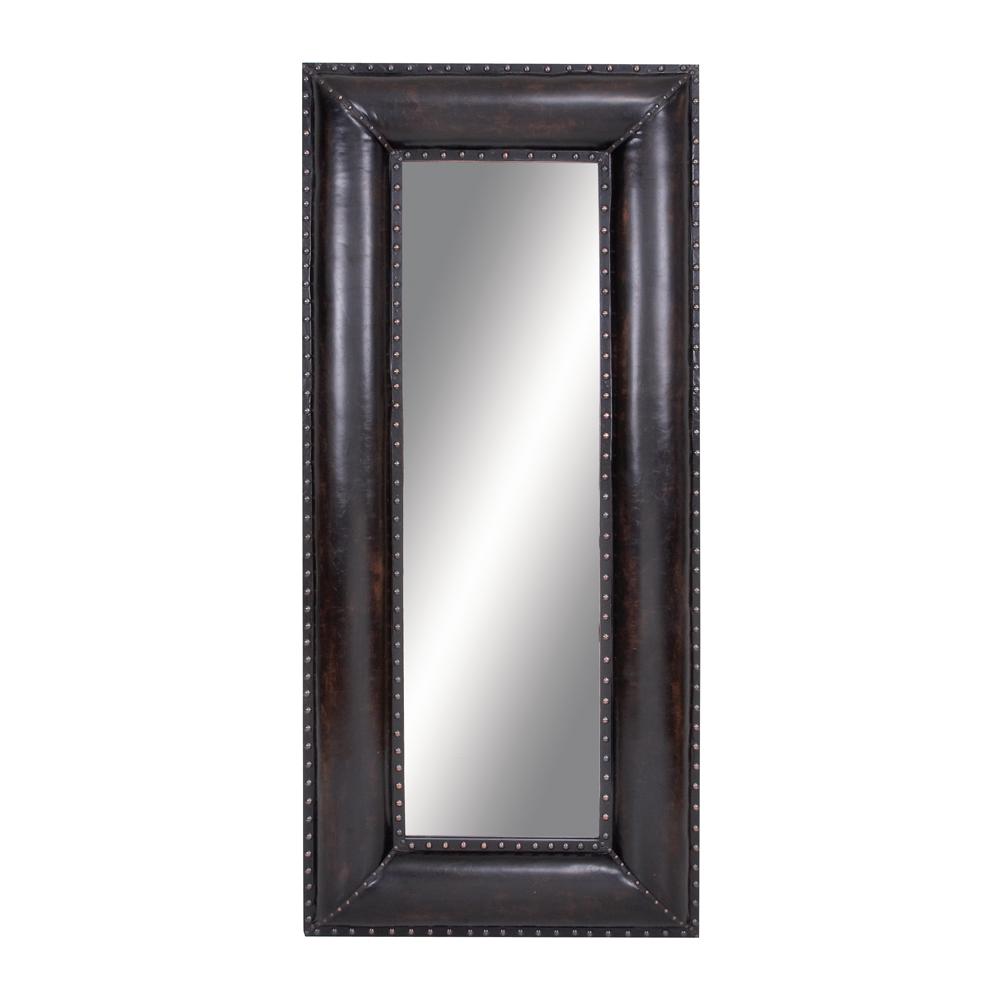 69 In X 30 New Traditional Leather Framed Wall Mirror