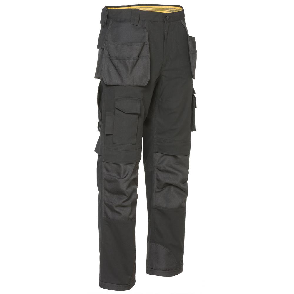 black polyester work pants